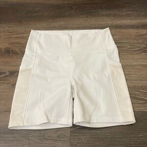 Fabletics White Powerhold High-Waisted Bike Short size Medium